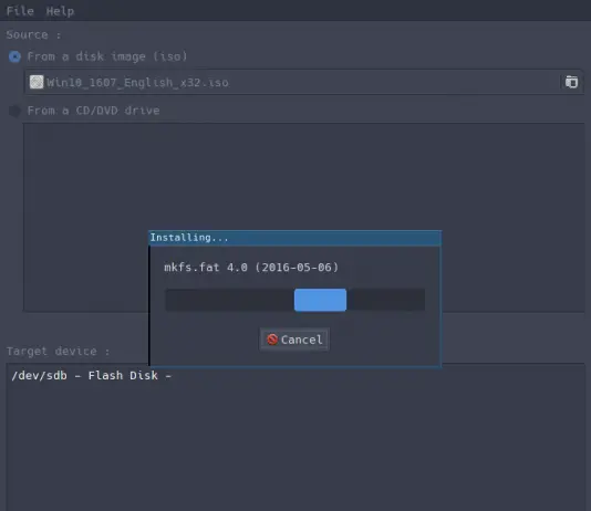 create windows 10 bootable USB on Linux