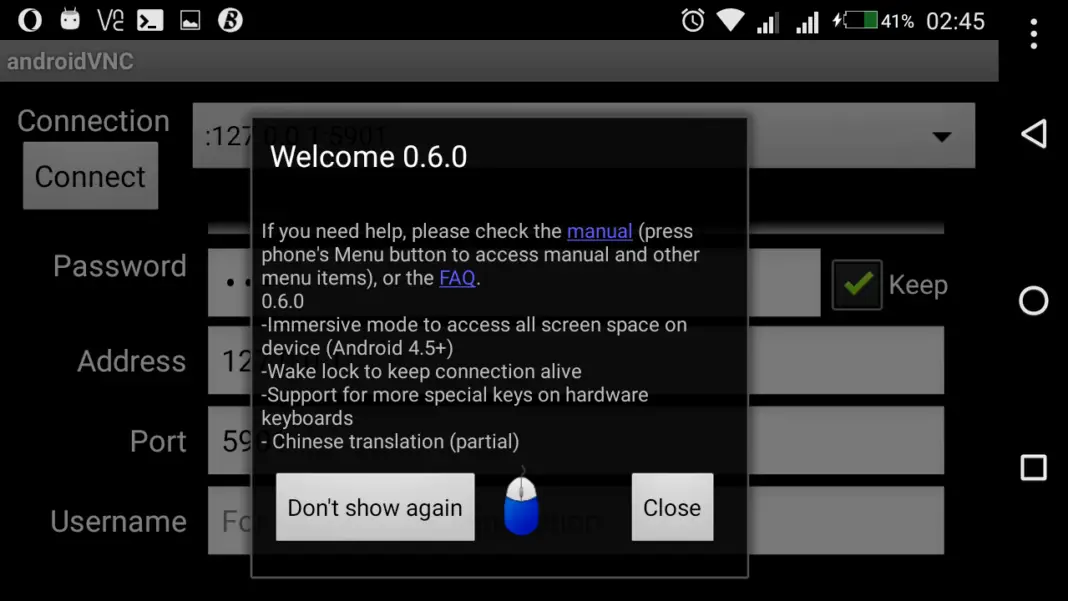 Setup x11vnc server on Linux with android vnc clients