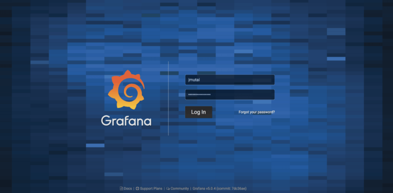 grafana login page