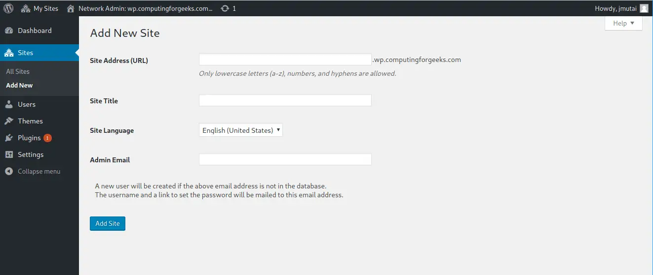 How to Setup WordPress Multisite Network with Nginx and Letsencrypt on Ubuntu 18.04 / CentOS 7 / Debian 9 8 wordpress multisite install 08