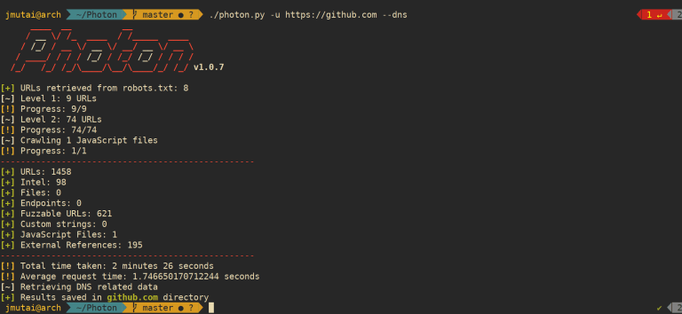photon website crawler linux