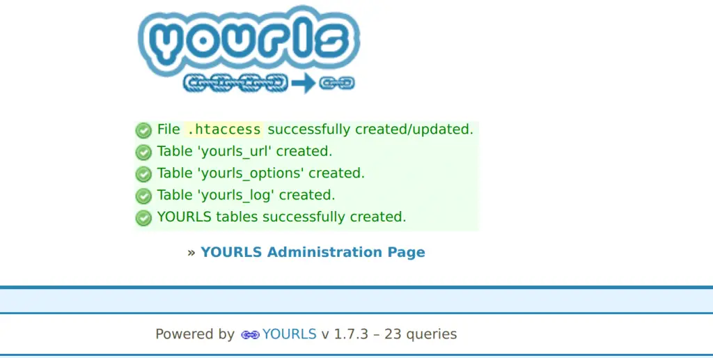 How to install YOURLS - Your Own URL Shortener on Ubuntu 18.04 Bionic Beaver Linux 2 YOURLS checks min