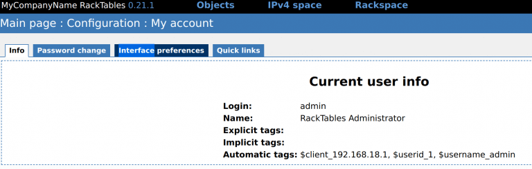 instal racktables ubuntu 18.04 UI min