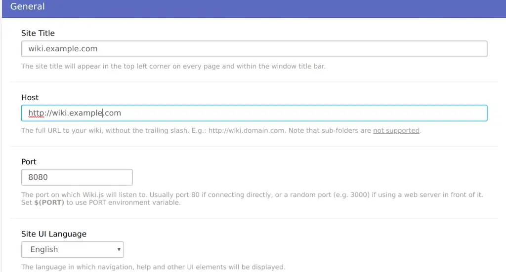 How To Install Wiki.js on Ubuntu 18.04 / CentOS 7 3 install wikijs ubuntu 18.04 centos7 set site title min