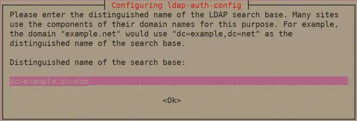 ldap client ubuntu 18.04 set search base distinguished name min