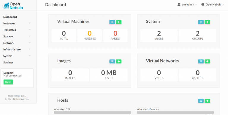 ondeadmin opennebula min