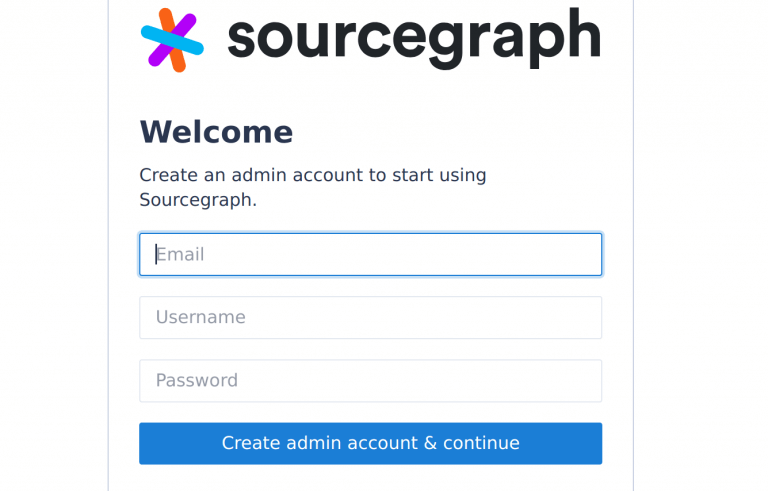 sourcegraph create admin account min