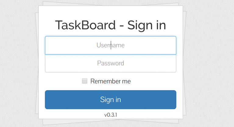 taskboard sigin min