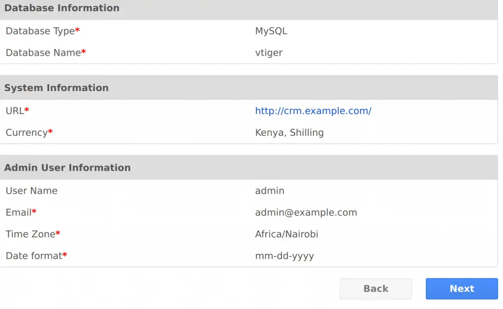 How To Install vTiger CRM on Ubuntu 18.04 LTS 3 install vtiger crm ubuntu 18.04 confirm settings