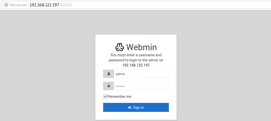 webmin default credentials