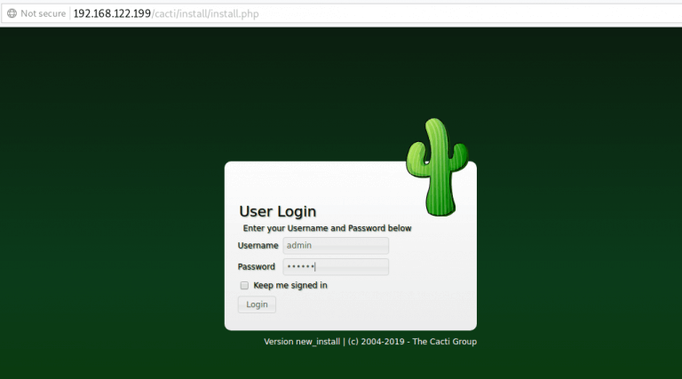 install cacti rhel 8 centos 8 login
