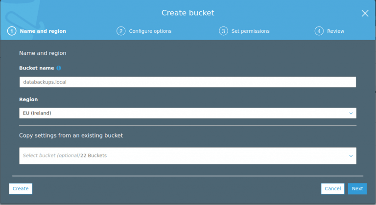 restic create s3 bucket