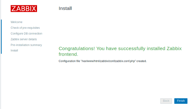 How To Install Zabbix Server 5.0 on CentOS 8 / RHEL 8 6 set zabbix frontend finish installation