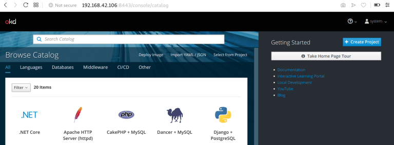Openshift access web console 02