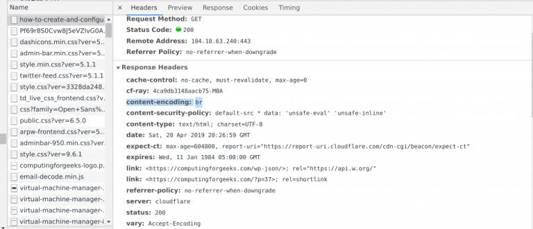 nginx check gzip brotli compression