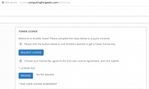 ansible tower enter license