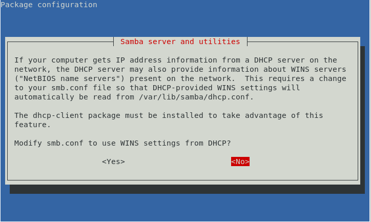 debian install samba server