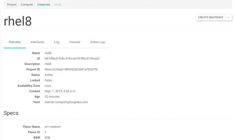 openstack list instances