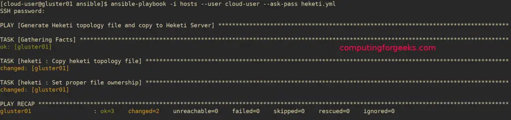 Setup GlusterFS Storage With Heketi on CentOS 8 / CentOS 7 1 Heketi ansible execution