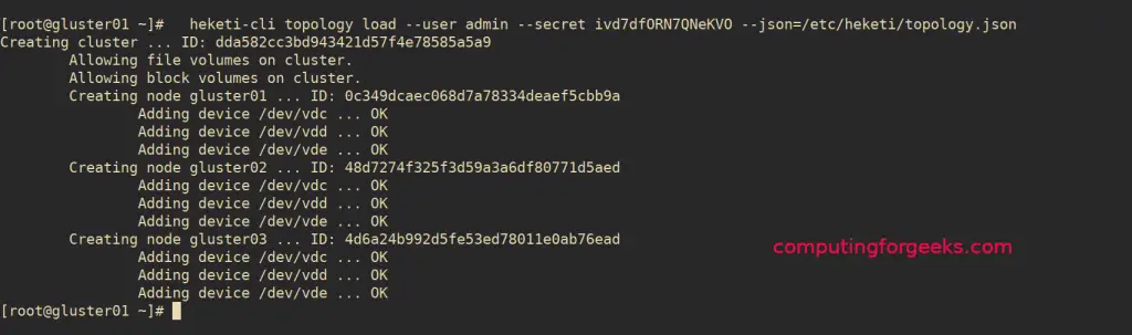 Setup GlusterFS Storage With Heketi on CentOS 8 / CentOS 7 2 Heketi load topology