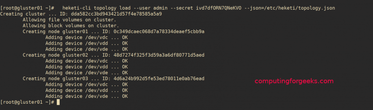 Heketi load topology