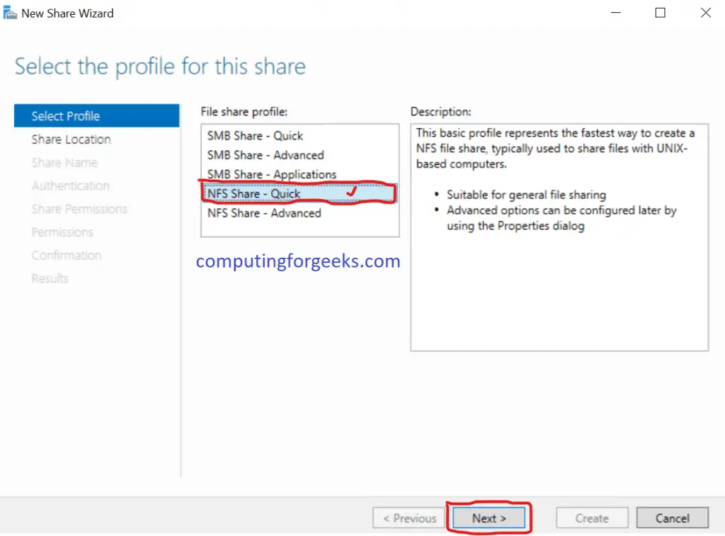 Install and Configure NFS Server on Windows Server 2019 11 NFS NFS Share Quick