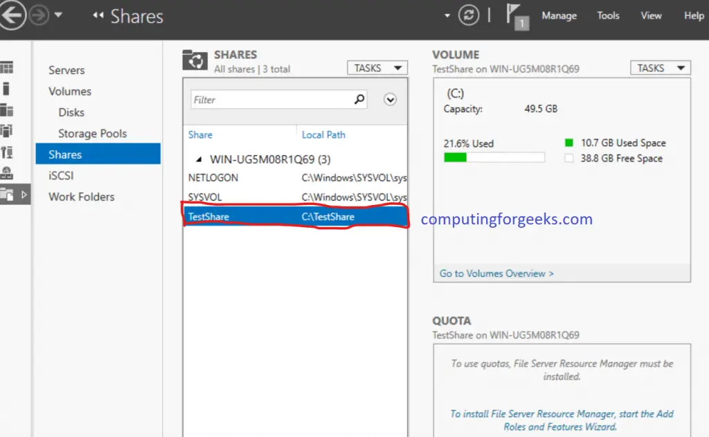 Install and Configure NFS Server on Windows Server 2019 20 NFS Our share created