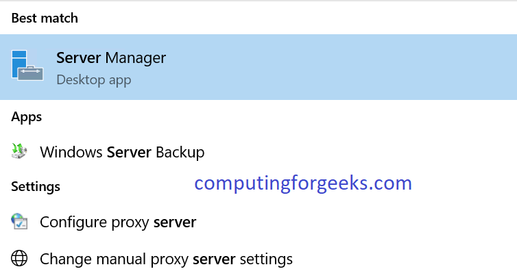 Démarrage de Server Manager