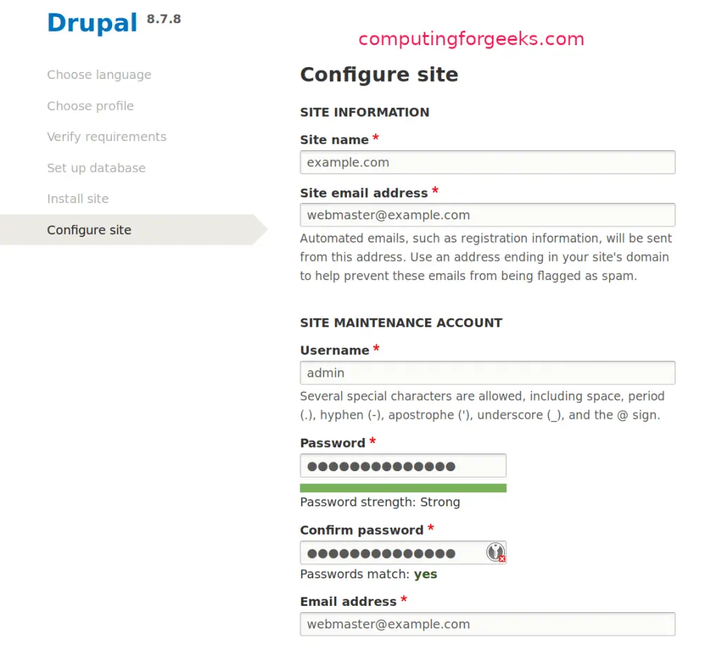 Install and Configure Drupal 8 on CentOS 8 / RHEL 8 5 install drupal 8 debian 10