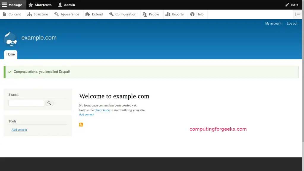 Install and Configure Drupal 8 on CentOS 8 / RHEL 8 6 install drupal debian 10 07