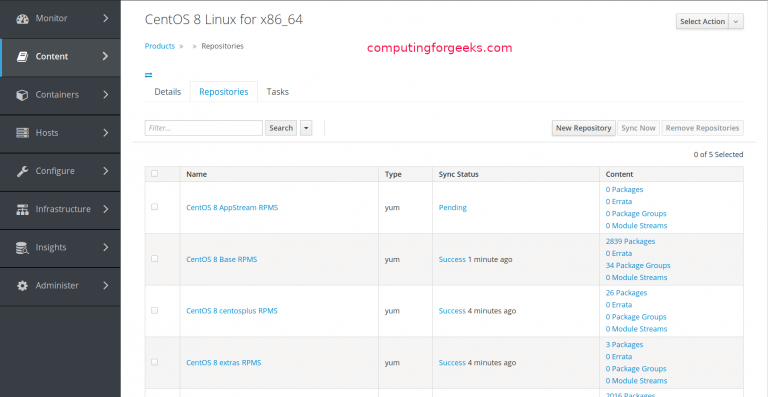 sync centos 7 centos 8 repositories on satellite katello 06
