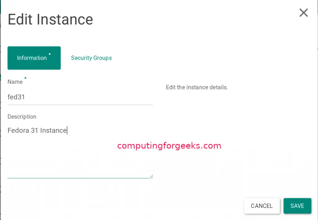How To rename an Instance/Server in OpenStack 4 change openstack instance name 03