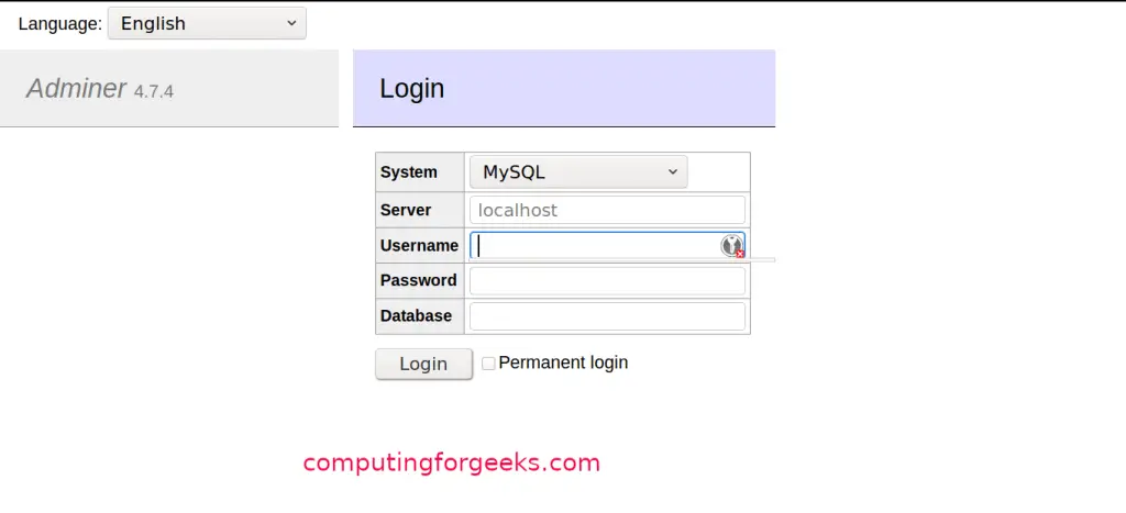 Manage MySQL / MariaDB & PostgreSQL Database Server with Adminer 1 install adminer database management tool 01