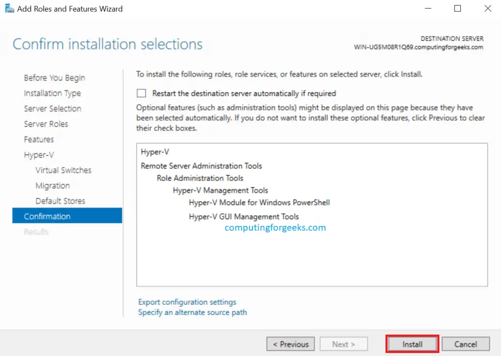 Install and Configure Hyper-V on Windows Server 2019 13 Hyper v step11