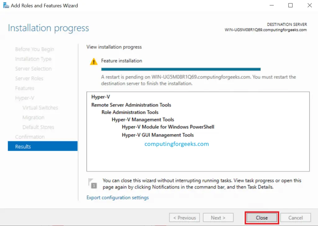 Install and Configure Hyper-V on Windows Server 2019 15 Hyper v step12