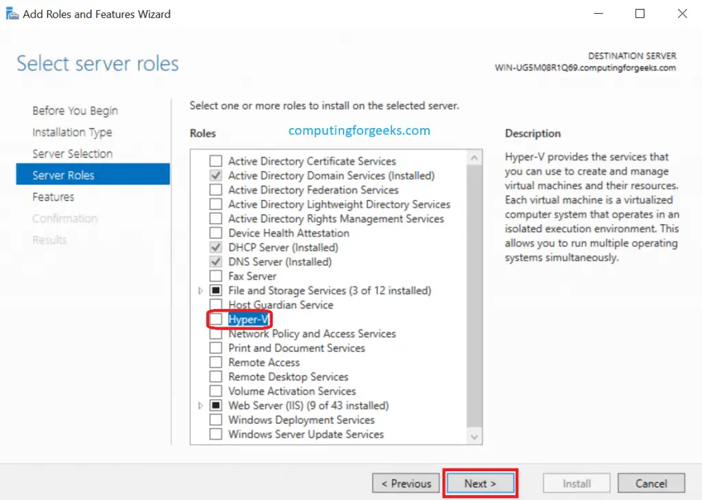 Install and Configure Hyper-V on Windows Server 2019 5 Hyper v step5