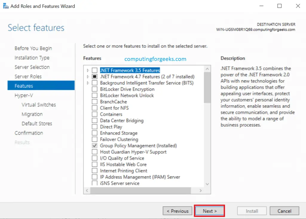 Install and Configure Hyper-V on Windows Server 2019 8 Hyper v step7