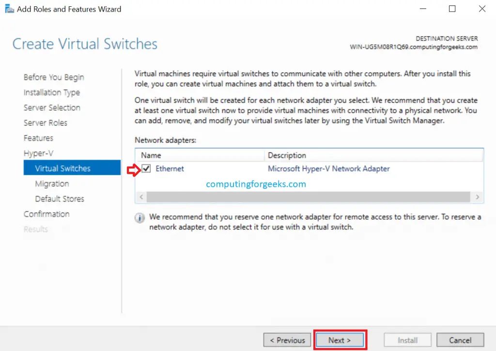 Install and Configure Hyper-V on Windows Server 2019 10 Hyper v step8
