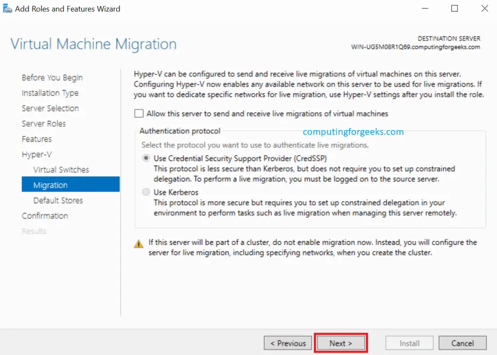 Install and Configure Hyper-V on Windows Server 2019 11 Hyper v step9