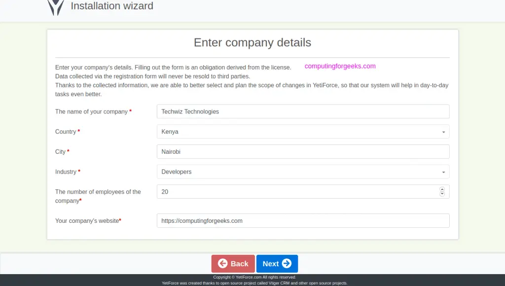How To Install YetiForce CRM on CentOS 8 / CentOS 7 6 install yetiforce centos linux 06