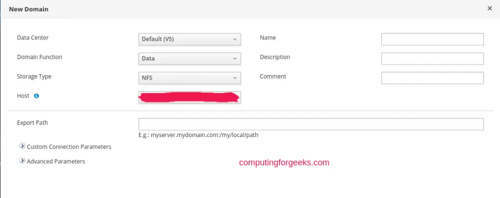 How To Add NFS Data, ISO and Export Storage Domain to oVirt / RHEV 2 setup ovirt nfs storage 02