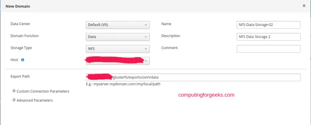 How To Add NFS Data, ISO and Export Storage Domain to oVirt / RHEV 3 setup ovirt nfs storage 03