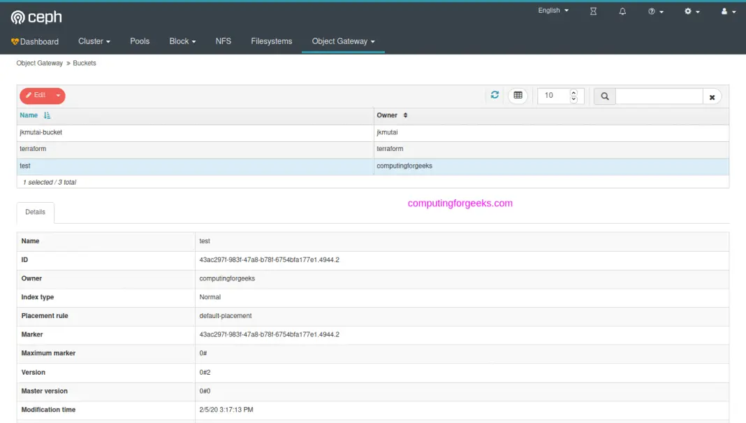 Configure AWS S3 CLI for Ceph Object Gateway Storage