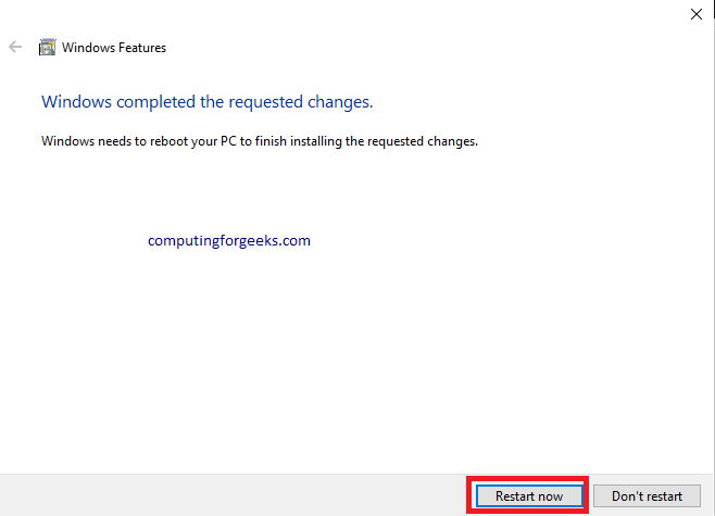 Enable Hyper-V and Install Vagrant on Windows 10 6 hyper v 3 2 turn on off features restart