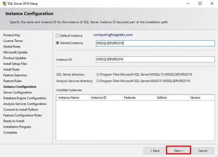 sql2019 10 cấu hình phiên bản