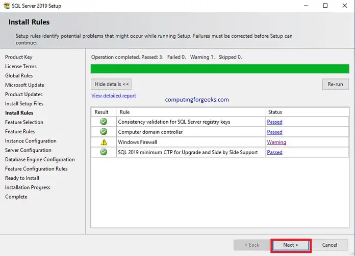 sql2019 8 quy tắc cài đặt
