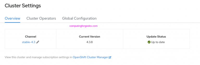 openshift cluster status
