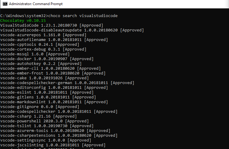 Manage Windows Applications from Command Prompt (CLI) with Chocolatey 6 example searching a package