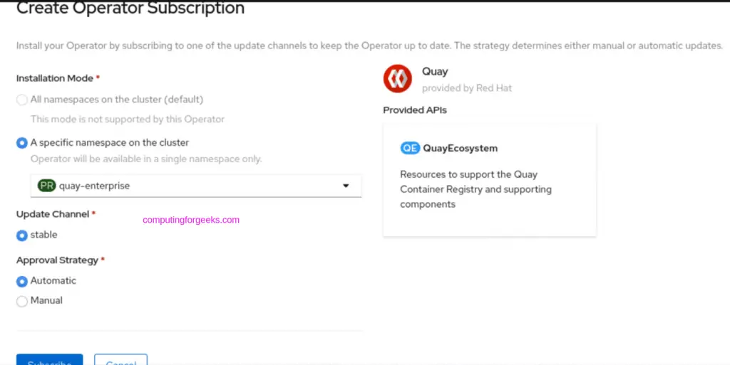 Install Project Quay Registry on OpenShift With Operator 6 install project quay openshift 06 1