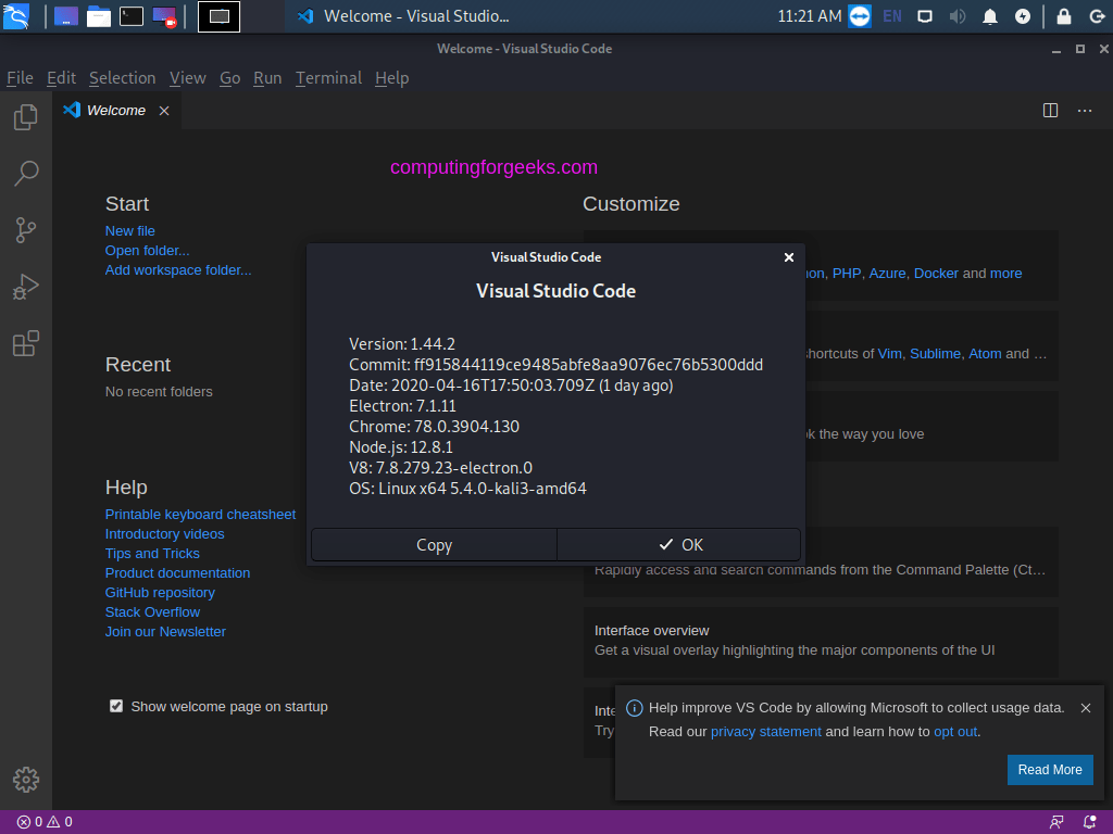 How To Install Visual Studio Code On Kali Linux 2020 X